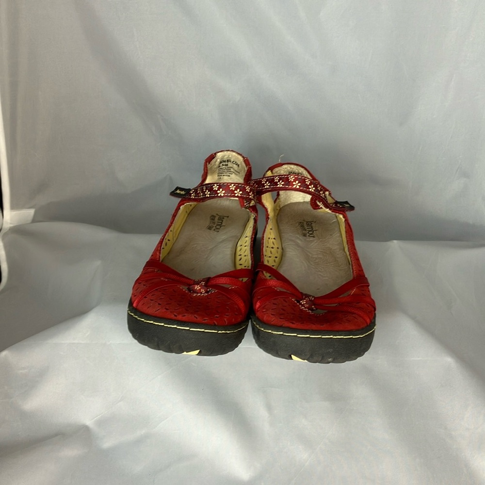 Jambu women’s size 8.5 memory foam sole shoes Red leather